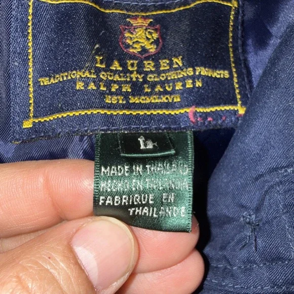 Vtg LAUREN Ralph Lauren Jacket Mens Large  Quilted Corduroy Trim Chore Barn Coat - Picture 9 of 10